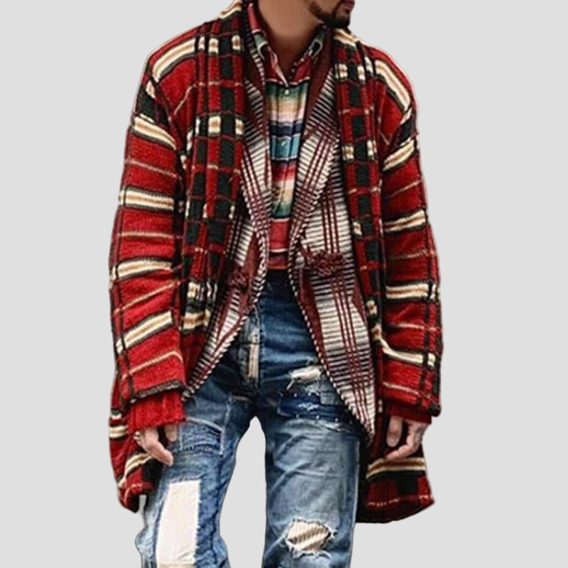 Miles | Vintage Check Jacquard Knit Cardigan