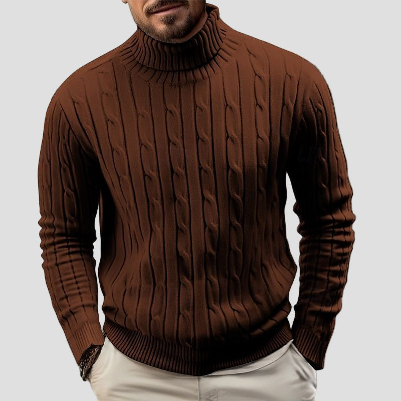 Brian | Cable Knit Turtleneck Sweater