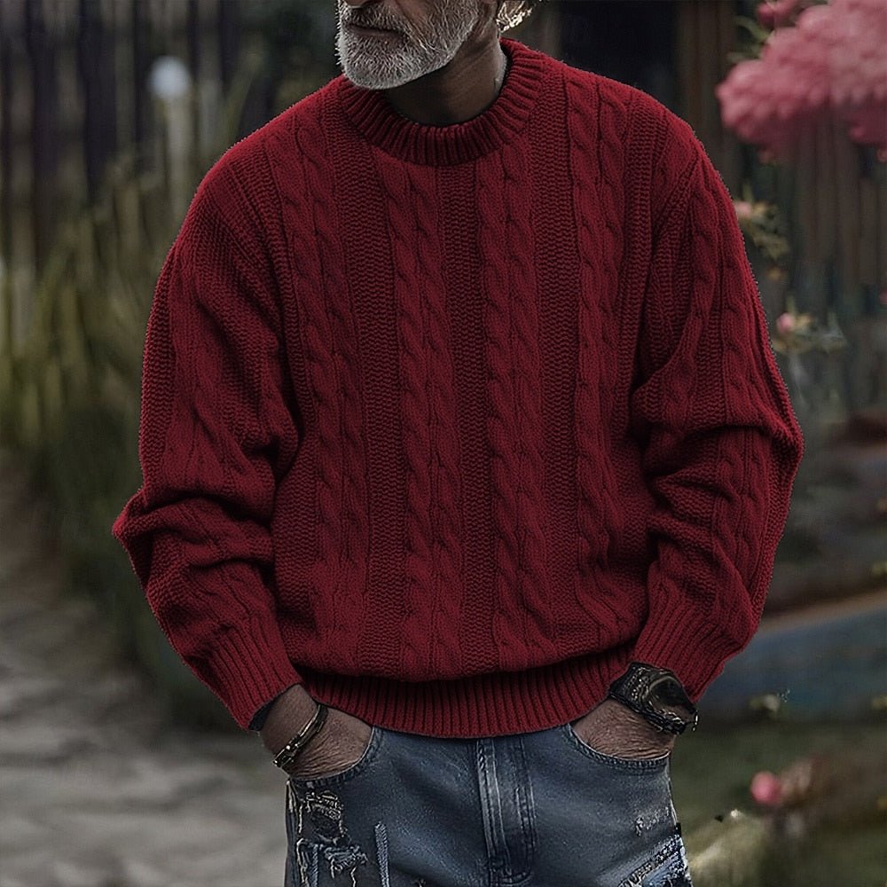 Landon | Men’s Ribbed Knit Crewneck Sweater - Rob Stevenson