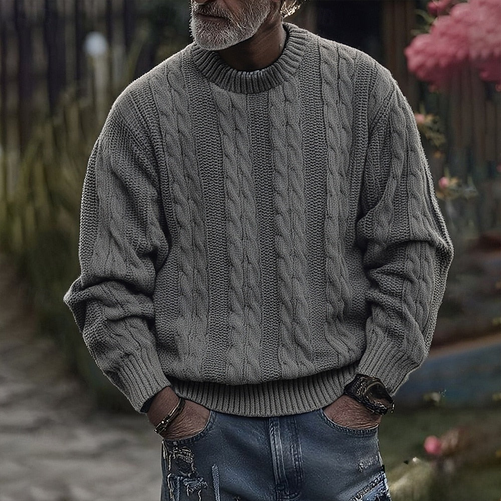 Landon | Men’s Ribbed Knit Crewneck Sweater - Rob Stevenson